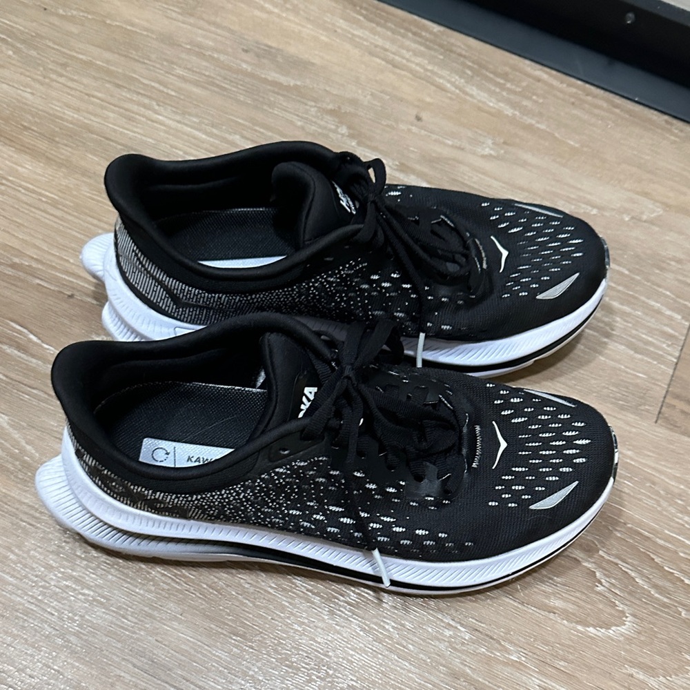 HOKA KAWANA Black and White Women's Running Shoes